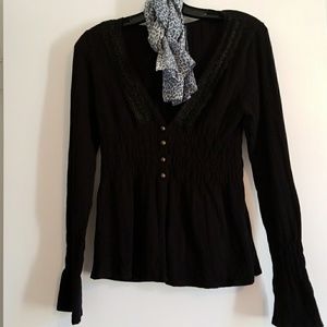 Black cardigan with metal buttons